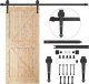 Springos System do drzwi przesuwnych 200 cm prowadnica do 100 kg, barn door z ozdobnymi okuciami stal czarny UNIWERSALNY 1