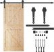 Springos System do drzwi przesuwnych 200 cm prowadnica do 100 kg, barn door z ozdobnymi okuciami stal czarny UNIWERSALNY 2