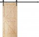 Springos System do drzwi przesuwnych 200 cm prowadnica do 100 kg, barn door z ozdobnymi okuciami stal czarny UNIWERSALNY 5