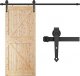 Springos System do drzwi przesuwnych 200 cm prowadnica do 100 kg, barn door z ozdobnymi okuciami stal czarny UNIWERSALNY 6