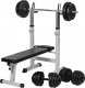 Movit Ławka Fitness biała + zestaw hantli 60 kg 1