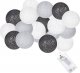 Lampki choinkowe Springos Cotton balls 20 led lampki dekoracyjne 6cm girlanda na baterie szaro-białe UNIWERSALNY 1