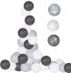 Lampki choinkowe Springos Cotton balls 20 led lampki dekoracyjne 6cm girlanda na baterie szaro-białe UNIWERSALNY 1