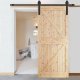 Springos System do drzwi przesuwnych 183 cm prowadnica z ozdobnymi okuciami do 100 kg, barn door stal czarny UNIWERSALNY 10