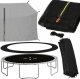 Springos Osłona na sprężyny z siatką do trampoliny wewnętrzną 8FT 244/250/252 cm czarna UNIWERSALNY 26