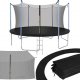 Springos Osłona na sprężyny z siatką do trampoliny wewnętrzną 8FT 244/250/252 cm czarna UNIWERSALNY 8