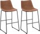 Shumee Zestaw 2 krzeseł barowych brązowy FRANKS 1
