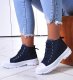 Pantofelek24 Sznurowane trampki damskie Granatowe /B1-2 12352 S294/ 36 1