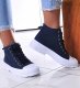 Pantofelek24 Sznurowane trampki damskie Granatowe /B1-2 12352 S294/ 36 3