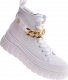 Pantofelek24 Białe trampki creepersy z łańcuchem /E4-3 12350 T793/ 36 4