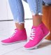 Pantofelek24 Wysokie damskie tenisówki z tkaniny Fuksja /C6-2 12355 T444/ 38 1