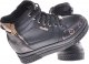Pantofelek24 Wiązane czarno złote sneakersy na koturnie i platformie /F5-3 12317 T792/ 38 6