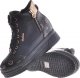 Pantofelek24 Wiązane czarno złote sneakersy na koturnie i platformie /F5-3 12317 T792/ 38 7