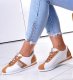 Pantofelek24 Biało rude wiązane buty sportowe /D9-2 12364 T291/ 38 3