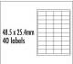 Logo etykiety 48.5mm x 25.4mm, A4, matowe, czerwony, 40 etykiety, pakowany po 10 szt. (32253) 1