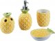 Beliani Zestaw akcesoriów łazienkowych ananas żółty (MAICAO) 1