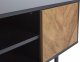 Beliani Szafka RTV czarna z jasnym drewnem SALINA 6
