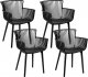 Beliani Zestaw 4 krzeseł do jadalni czarny PESARO 1