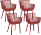 Beliani Zestaw 4 krzeseł do jadalni czerwony PESARO 1