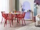 Beliani Zestaw 4 krzeseł do jadalni czerwony PESARO 3