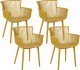 Beliani Zestaw 4 krzeseł do jadalni żółty PESARO 1