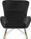 Beliani Fotel bujany welurowy czarny ELLAN 3