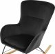 Beliani Fotel bujany welurowy czarny ELLAN 5