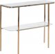 Beliani Konsola efekt marmuru biało-złota CALVERT 1