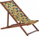 Beliani Zestaw 2 leżaków ogrodowych ciemne drewno akacjowe wzór w kwiaty żółty ANZIO 3