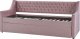 Beliani Łóżko wysuwane welurowe 90 x 200 cm różowe MONTARGIS 5