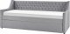 Beliani Łóżko wysuwane welurowe 90 x 200 cm szare MONTARGIS 4