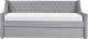 Beliani Łóżko wysuwane welurowe 90 x 200 cm szare MONTARGIS 6