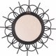 Beliani Rattanowe okrągłe lustro ścienne słońce 60 cm czarne TELAKIA 3