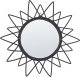 Beliani Rattanowe okrągłe lustro ścienne słońce 61 cm czarne AROEK 1