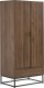Beliani Szafa dwudrzwiowa z szufladą ciemne drewno LINGEN 1
