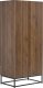 Beliani Szafa dwudrzwiowa z szufladą ciemne drewno LINGEN 3