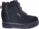 Pantofelek24 Czarne zamszowe sneakersy na koturnie i platformie /G12-3 12449 T730/ 40 1