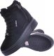 Pantofelek24 Czarne zamszowe sneakersy na koturnie i platformie /G12-3 12449 T730/ 40 4