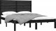 vidaXL vidaXL Rama łóżka, czarna, lite drewno, 150x200 cm, King Size 3