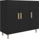 vidaXL Szafka, czarna, 90x34x80 cm, materiał drewnopochodny 2