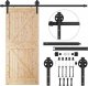 Springos System do drzwi przesuwnych 183 cm barn door, prowadnica z okuciami do 100 kg czarny UNIWERSALNY 1