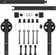 Springos System do drzwi przesuwnych 183 cm barn door, prowadnica z okuciami do 100 kg czarny UNIWERSALNY 13