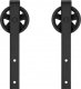 Springos System do drzwi przesuwnych 183 cm barn door, prowadnica z okuciami do 100 kg czarny UNIWERSALNY 7