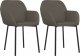vidaXL vidaXL Krzesła stołowe, 2 szt., ciemnoszare, obite aksamitem 2