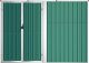 vidaXL vidaXL Szopa ogrodowa, zielona, 225x89x161 cm, stal galwanizowana 3