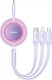 Kabel USB Baseus USB-C - USB-C + microUSB + Lightning 1.1 m Fioletowy (CAMJ010205) 1