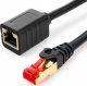 Spacetronik Kabel LAN przedłużacz CAT7 czarny 2m 10Gbps/s internetowe złącze RJ45 1