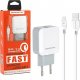 Ładowarka Somostel ŁADOWARKA SIECIOWA 3A 18W + KABEL IPHONE BIAŁA SOMOSTEL QUICK 3.0 FAST CHARGER 3100mAh QC 3.0 SMS-A12 1