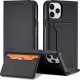 Hurtel Magnet Card Case etui do iPhone 12 Pro Max pokrowiec portfel na karty kartę podstawka czarny 2
