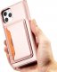 Hurtel Magnet Card Case etui do iPhone 12 Pro Max pokrowiec portfel na karty kartę podstawka różowy 9